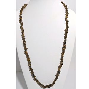 Vintage Polished Real Tigers Eye Chip Necklace